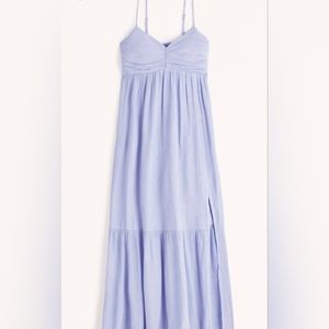 Crinkle Textured Ruched Maxi Dress size M
